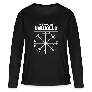 rendez-vous à Valhalla Viking - T-shirt manches longues Premium bio Femme - noir - Devant - Julia (174cm)