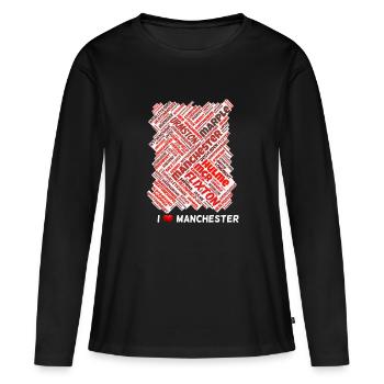 Manchester - T-shirt manches longues Premium bio Femme - noir - Devant - Julia (174cm)