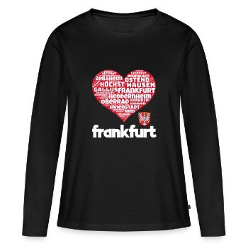 Francfort - T-shirt manches longues Premium bio Femme - noir - Devant - Julia (174cm)