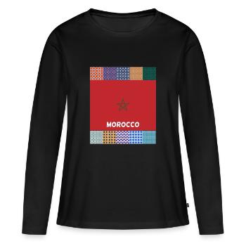Maroc - T-shirt manches longues Premium bio Femme - noir - Devant - Julia (174cm)