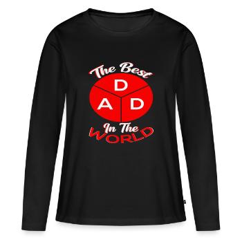 Le meilleur papa du monde - T-shirt manches longues Premium bio Femme - noir - Devant - Julia (174cm)