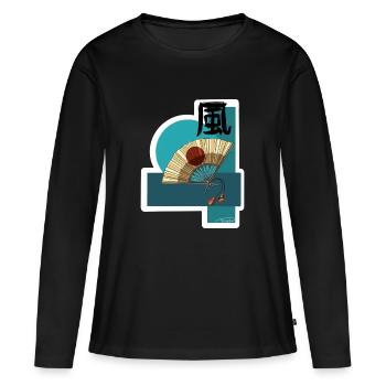 Sensu des Windes - Frauen Premium Bio Langarmshirt - Schwarz - Vorne - Julia (174cm)