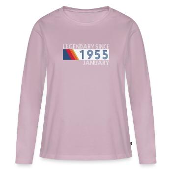 Retro SiFi Legendary depuis janvier 1955 - Geburtst - T-shirt manches longues Premium bio Femme - rose poudré - Devant - Julia (174cm)