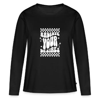 law of attraction quote - Women's Premium Organic Long Sleeve Shirt - black - Front - Julia (174cm)