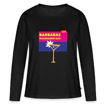 Bar à la rhubarbe de Barbara - T-shirt manches longues Premium bio Femme - noir - Devant - Julia (174cm)