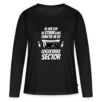 1266 fonction administrative lettres blanches - T-shirt manches longues Premium bio Femme - noir - Devant - Julia (174cm)
