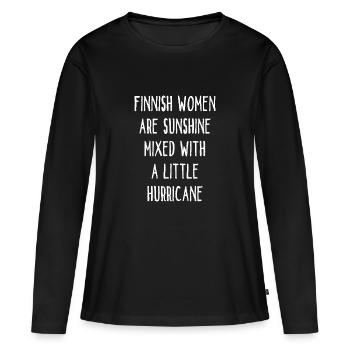 Les femmes finlandaises sont le soleil mêlé à un ouragan - T-shirt manches longues Premium bio Femme - noir - Devant - Julia (174cm)