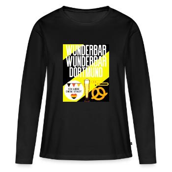 Dortmund - T-shirt manches longues Premium bio Femme - noir - Devant - Julia (174cm)