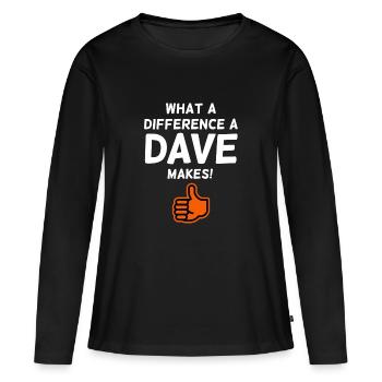 Dave - T-shirt manches longues Premium bio Femme - noir - Devant - Julia (174cm)