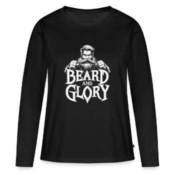 Bart und Ruhm - Frauen Premium Bio Langarmshirt - Schwarz - Vorne - Julia (174cm)