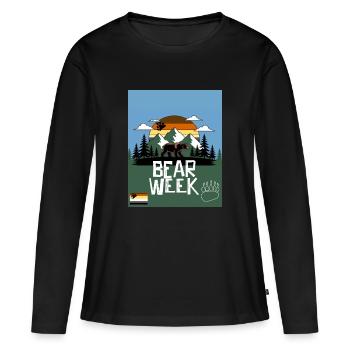 Semaine de l’ours - T-shirt manches longues Premium bio Femme - noir - Devant - Julia (174cm)