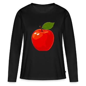 pomme rouge - T-shirt manches longues Premium bio Femme - noir - Devant - Julia (174cm)