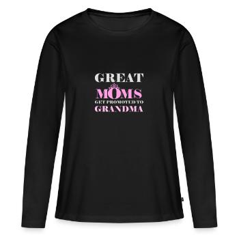 Grand-mère & grand-mère - T-shirt manches longues Premium bio Femme - noir - Devant - Julia (174cm)