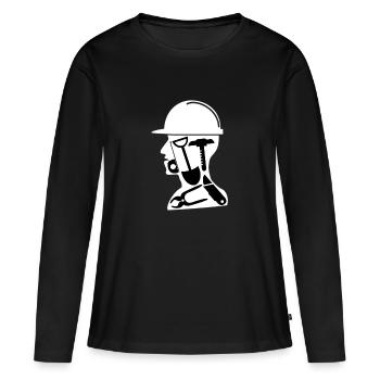 Ouvriers du bâtiment - T-shirt manches longues Premium bio Femme - noir - Devant - Julia (174cm)