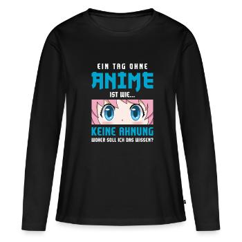 Anime Serie Animes Ein Tag Ohne Anime - Frauen Premium Bio Langarmshirt - Schwarz - Vorne - Julia (174cm)