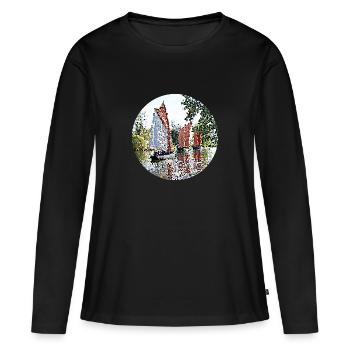 Parade der Segelboote - Frauen Premium Bio Langarmshirt - Schwarz - Vorne - Julia (174cm)