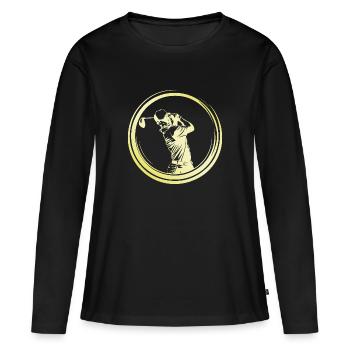 Golfer Man - Women's Premium Organic Long Sleeve Shirt - black - Front - Julia (174cm)