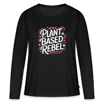 Végétarien Végétalien Végétarien Végétarien - T-shirt manches longues Premium bio Femme - noir - Devant - Julia (174cm)