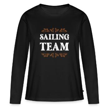 Équipage de navigation - T-shirt manches longues Premium bio Femme - noir - Devant - Julia (174cm)