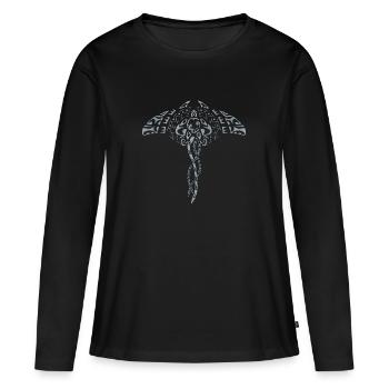 Maori tattoo ray wisdom gray - Women's Premium Organic Long Sleeve Shirt - black - Front - Julia (174cm)