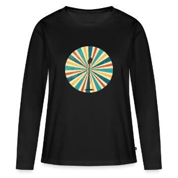 Vintage Microphone Microphone - Women's Premium Organic Long Sleeve Shirt - black - Front - Julia (174cm)