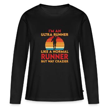 Ultra Runner - T-shirt manches longues Premium bio Femme - noir - Devant - Julia (174cm)