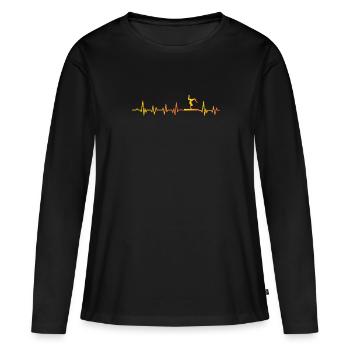Battement de cœur du faisceau d’équilibre - T-shirt manches longues Premium bio Femme - noir - Devant - Julia (174cm)