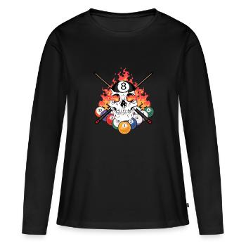 Pool Billard - Frauen Premium Bio Langarmshirt - Schwarz - Vorne - Julia (174cm)