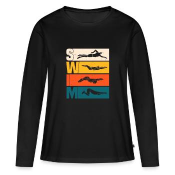 Nager - T-shirt manches longues Premium bio Femme - noir - Devant - Julia (174cm)