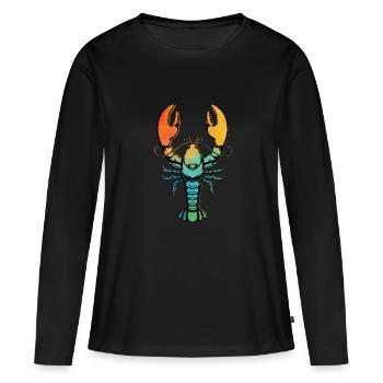 Languste - Frauen Premium Bio Langarmshirt - Schwarz - Vorne - Julia (174cm)