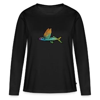 Flying fish - Women's Premium Organic Long Sleeve Shirt - black - Front - Julia (174cm)