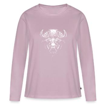 Büffel - Frauen Premium Bio Langarmshirt - Altrosa - Vorne - Julia (174cm)