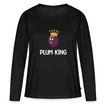 Roi Prune - T-shirt manches longues Premium bio Femme - noir - Devant - Julia (174cm)