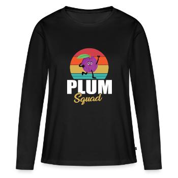Escouade Prune - T-shirt manches longues Premium bio Femme - noir - Devant - Julia (174cm)
