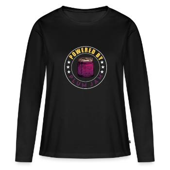 Dicton de purée de prunes - T-shirt manches longues Premium bio Femme - noir - Devant - Julia (174cm)