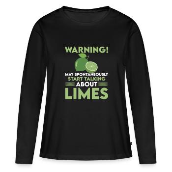 Lime lovers - Women's Premium Organic Long Sleeve Shirt - black - Front - Julia (174cm)
