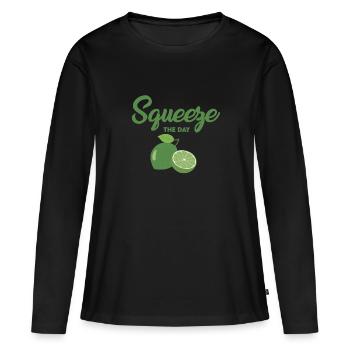 Lime - Women's Premium Organic Long Sleeve Shirt - black - Front - Julia (174cm)