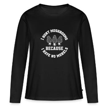 Pas de morilles - T-shirt manches longues Premium bio Femme - noir - Devant - Julia (174cm)