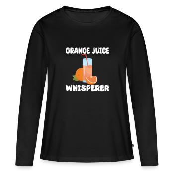 Chuchoteur de jus d’orange - T-shirt manches longues Premium bio Femme - noir - Devant - Julia (174cm)
