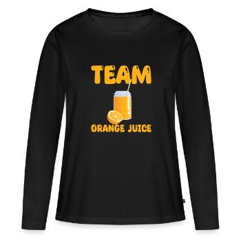 Jus d’orange de l’équipe - T-shirt manches longues Premium bio Femme - noir - Devant - Julia (174cm)