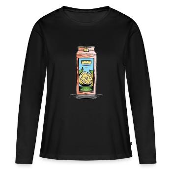 Jus d'orange - T-shirt manches longues Premium bio Femme - noir - Devant - Julia (174cm)