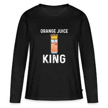 Jus d’orange King - T-shirt manches longues Premium bio Femme - noir - Devant - Julia (174cm)
