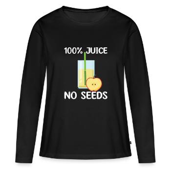 Jus de pomme - T-shirt manches longues Premium bio Femme - noir - Devant - Julia (174cm)