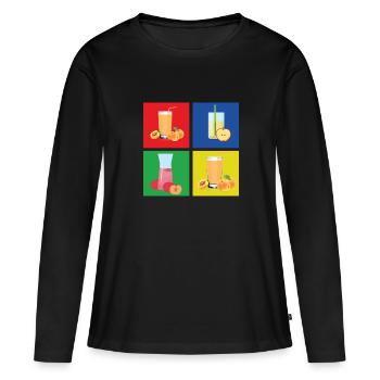 Jus de fruit - T-shirt manches longues Premium bio Femme - noir - Devant - Julia (174cm)