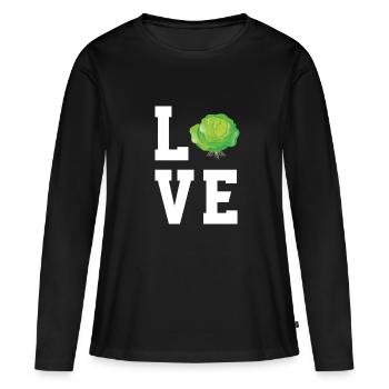 Liebe Kohl - Frauen Premium Bio Langarmshirt - Schwarz - Vorne - Julia (174cm)