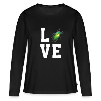 Chers coléoptères magnifiques - T-shirt manches longues Premium bio Femme - noir - Devant - Julia (174cm)