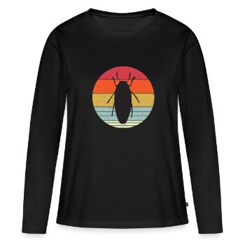 Magnifiques coléoptères - T-shirt manches longues Premium bio Femme - noir - Devant - Julia (174cm)
