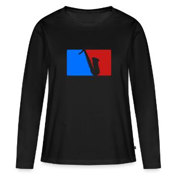 Saxophone - T-shirt manches longues Premium bio Femme - noir - Devant - Julia (174cm)