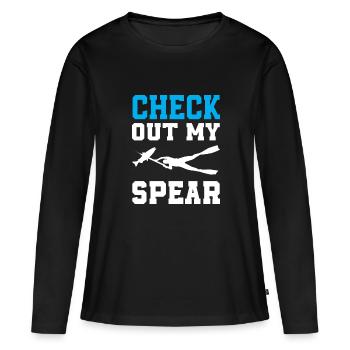 T-shirt de chasse sous-marine - T-shirt manches longues Premium bio Femme - noir - Devant - Julia (174cm)