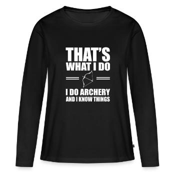 Archerie - T-shirt manches longues Premium bio Femme - noir - Devant - Julia (174cm)